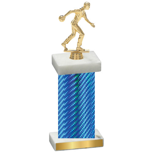 Single Blue Carbon Fiber Bowling Trophy