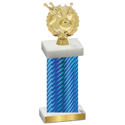 Single Blue Carbon Fiber Bowling Trophy