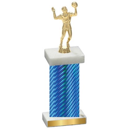 Single Blue Carbon Fiber Volleyball Trophy