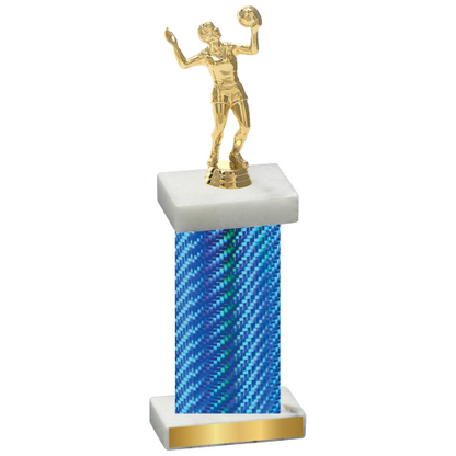 Single Blue Carbon Fiber Volleyball Trophy