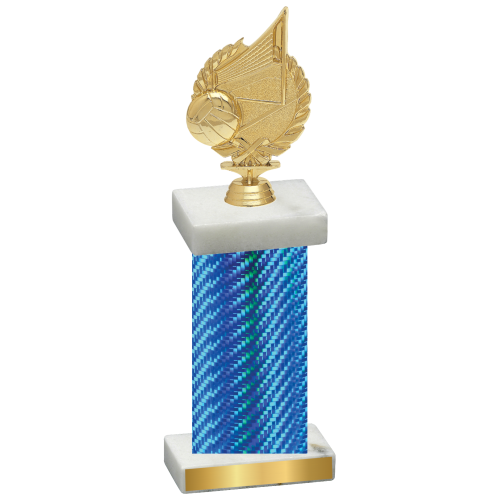 Single Blue Carbon Fiber Volleyball Trophy