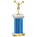 Single Blue Carbon Fiber Cheerleading Trophy
