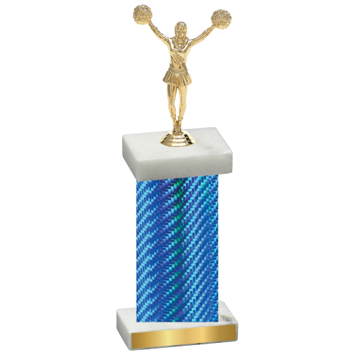 Single Blue Carbon Fiber Cheerleading Trophy