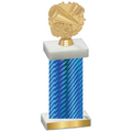 Single Blue Carbon Fiber Cheerleading Trophy
