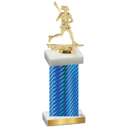 Single Blue Carbon Fiber Lacrosse Trophy