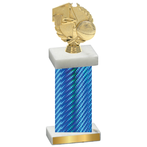 Single Blue Carbon Fiber Basketball Trophy