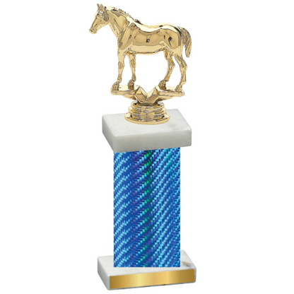 Single Blue Carbon Fiber Horses Trophy