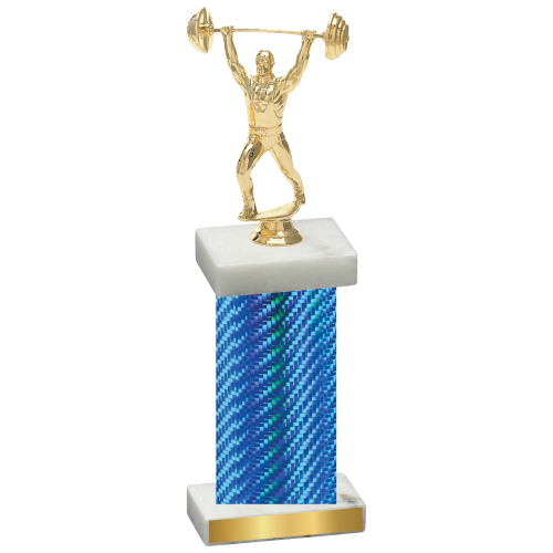 Single Blue Carbon Fiber Weights Trophy