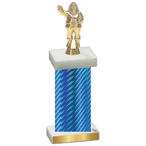 Single Blue Carbon Fiber Holiday Trophy