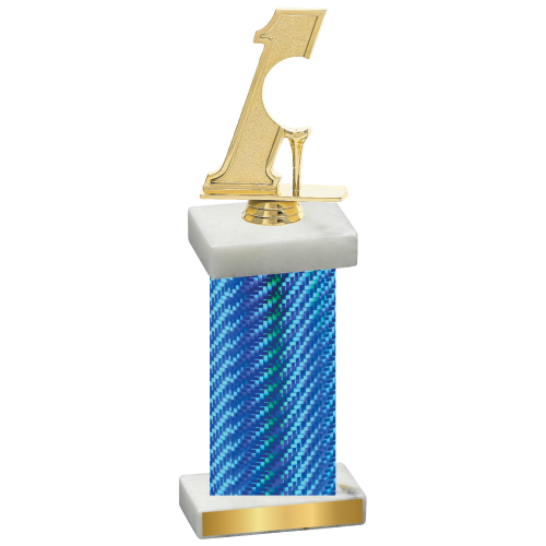 Single Blue Carbon Fiber Golf Trophy