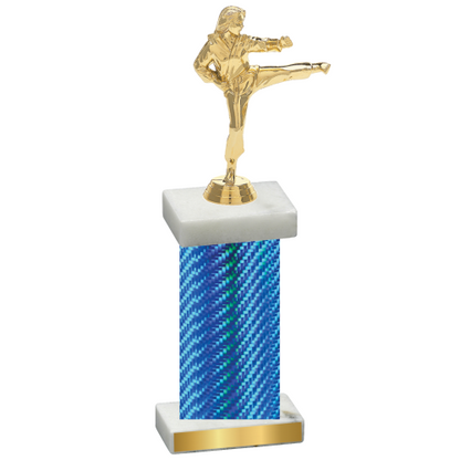 Single Blue Carbon Fiber Karate Trophy