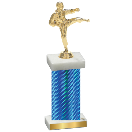 Single Blue Carbon Fiber Karate Trophy