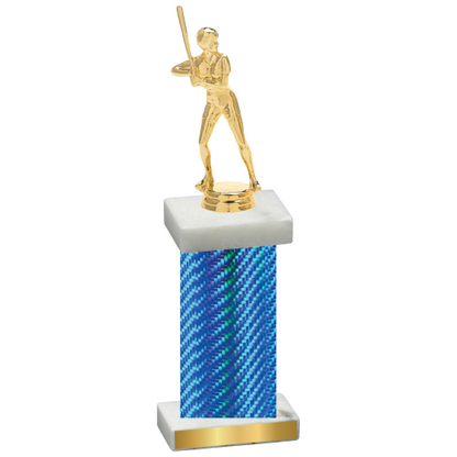 Single Blue Carbon Fiber Softball Trophy