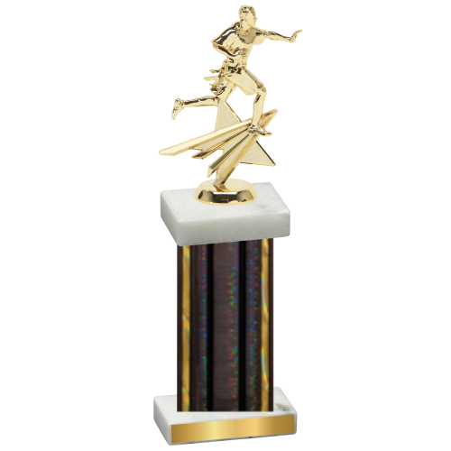 Single Black Glacier Flag Football Trophy