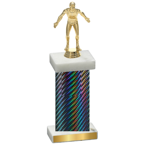 Single Black Carbon Fiber Wrestling Trophy