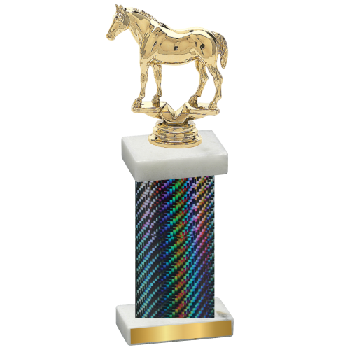 Single Black Carbon Fiber Horses Trophy