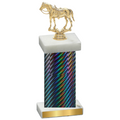Single Black Carbon Fiber Horses Trophy