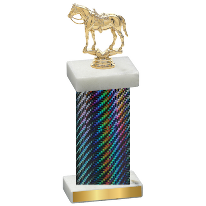 Single Black Carbon Fiber Horses Trophy