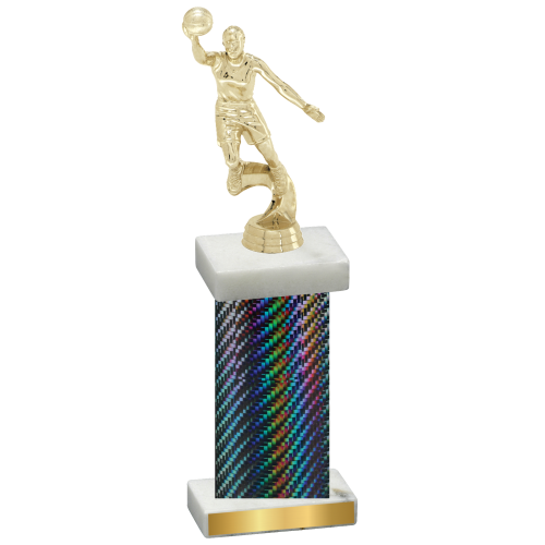 Single Black Carbon Fiber Basketball Trophy