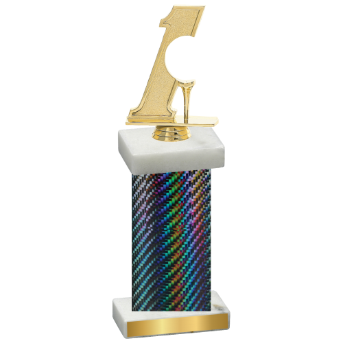 Single Black Carbon Fiber Golf Trophy