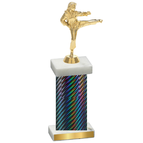 Single Black Carbon Fiber Karate Trophy