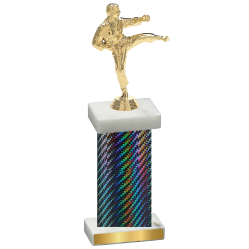 Single Black Carbon Fiber Karate Trophy