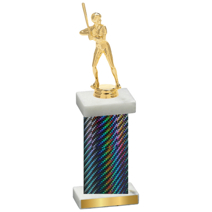 Single Black Carbon Fiber Softball Trophy