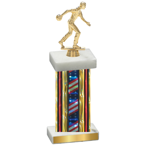 Single Flag USA Bowling Trophy