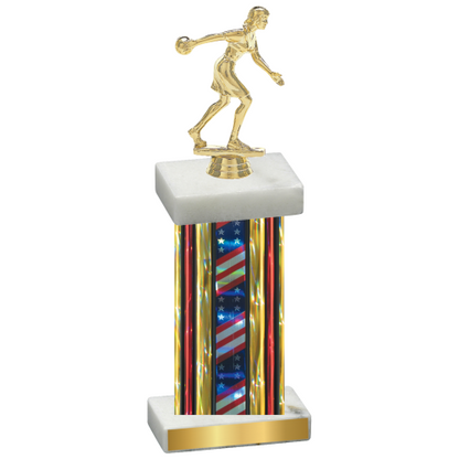 Single Flag USA Bowling Trophy