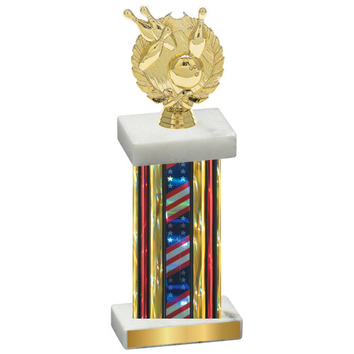 Single Flag USA Bowling Trophy