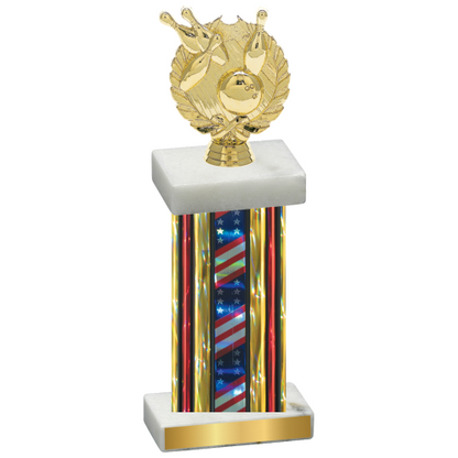 Single Flag USA Bowling Trophy