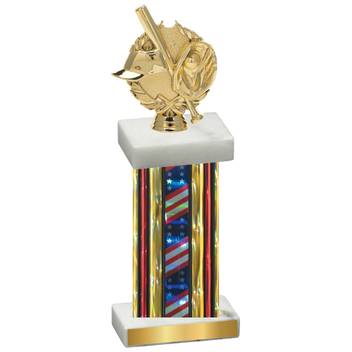 Single Flag USA Baseball Trophy