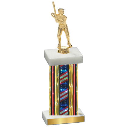 Single Flag USA Baseball Trophy