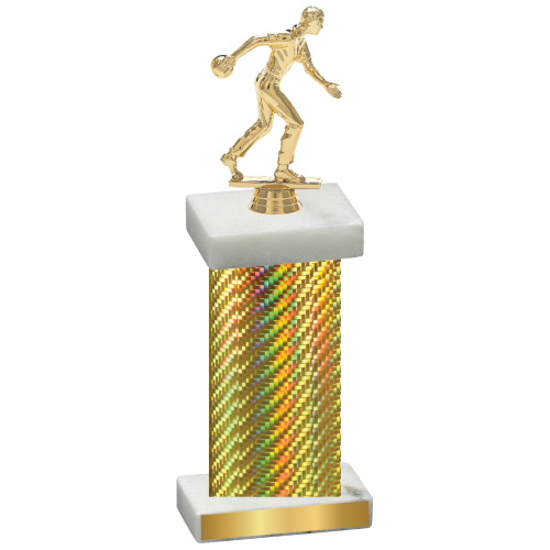 Single Gold Carbon Fiber Bowling Trophy