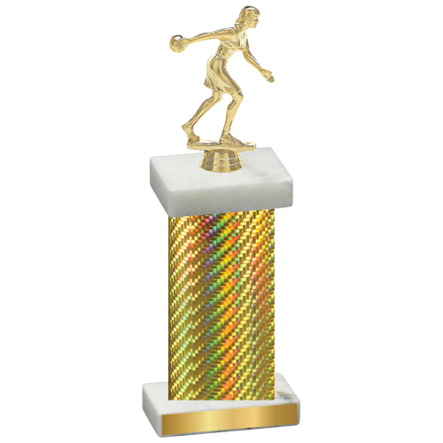 Single Gold Carbon Fiber Bowling Trophy