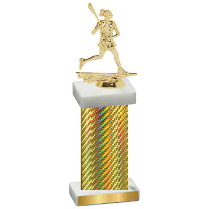 Single Gold Carbon Fiber Lacrosse Trophy