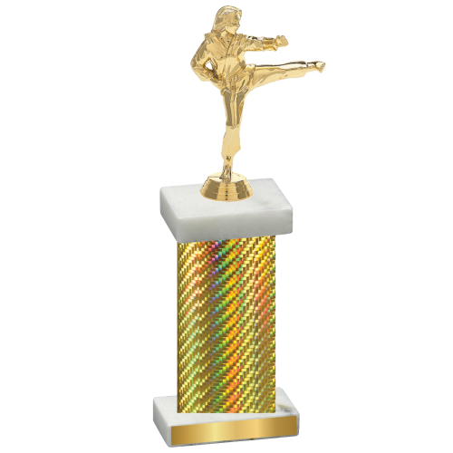 Single Gold Carbon Fiber Karate Trophy