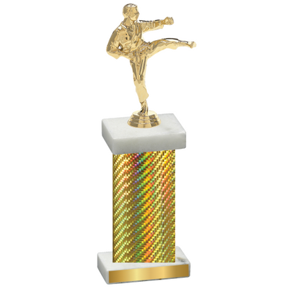 Single Gold Carbon Fiber Karate Trophy