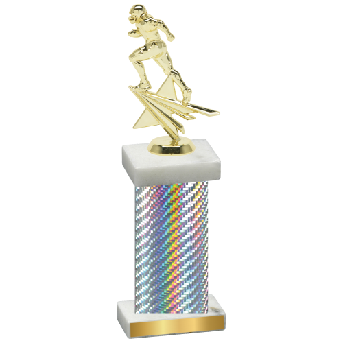 Single Silver Carbon Fiber Football Trophy