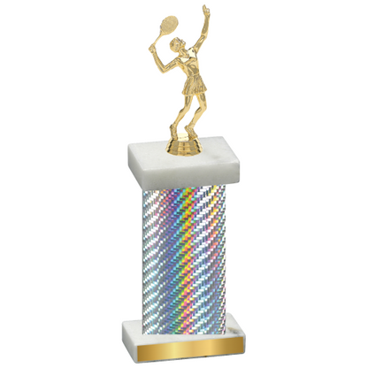 Single Silver Carbon Fiber Tennis Trophy