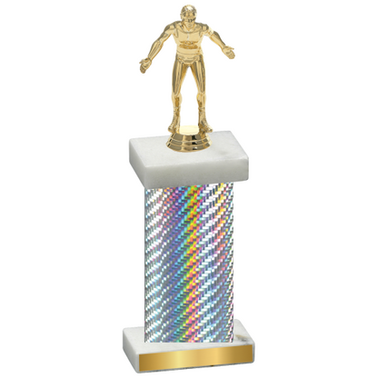 Single Silver Carbon Fiber Wrestling Trophy