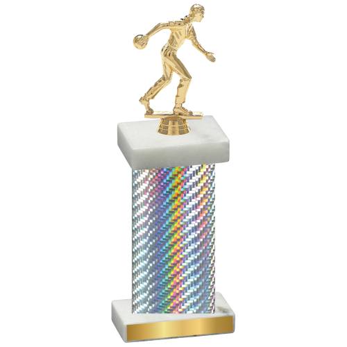 Single Silver Carbon Fiber Bowling Trophy