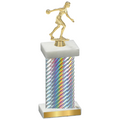 Single Silver Carbon Fiber Bowling Trophy