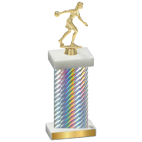 Single Silver Carbon Fiber Bowling Trophy