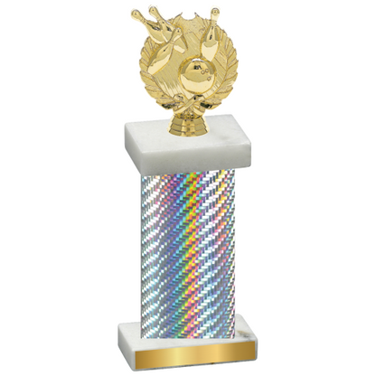 Single Silver Carbon Fiber Bowling Trophy