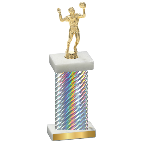 Single Silver Carbon Fiber Volleyball Trophy