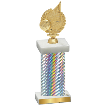 Single Silver Carbon Fiber Volleyball Trophy