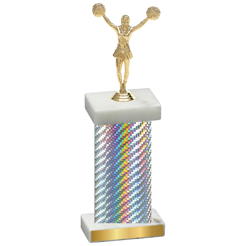 Single Silver Carbon Fiber Cheerleading Trophy