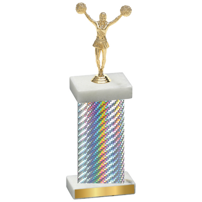 Single Silver Carbon Fiber Cheerleading Trophy