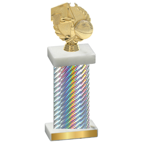 Single Silver Carbon Fiber Basketball Trophy